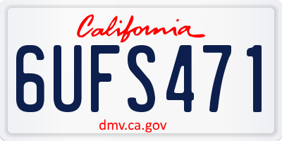 CA license plate 6UFS471