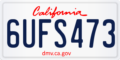 CA license plate 6UFS473