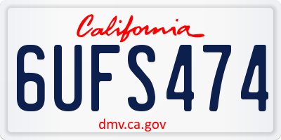 CA license plate 6UFS474