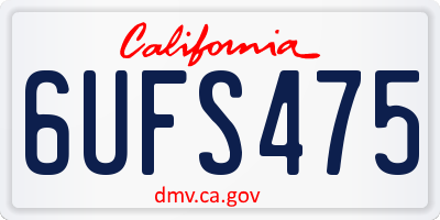 CA license plate 6UFS475