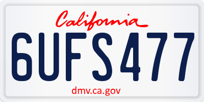 CA license plate 6UFS477