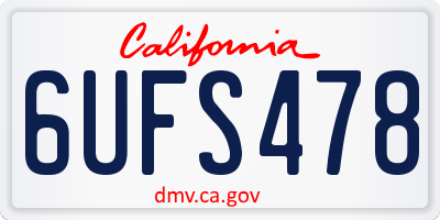 CA license plate 6UFS478
