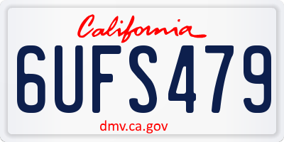 CA license plate 6UFS479