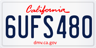 CA license plate 6UFS480