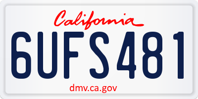 CA license plate 6UFS481
