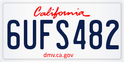 CA license plate 6UFS482