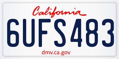 CA license plate 6UFS483