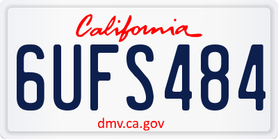 CA license plate 6UFS484