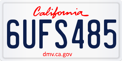 CA license plate 6UFS485