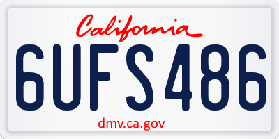 CA license plate 6UFS486