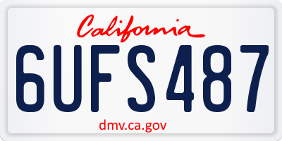 CA license plate 6UFS487