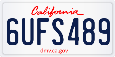 CA license plate 6UFS489