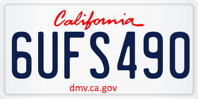 CA license plate 6UFS490