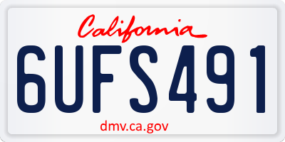 CA license plate 6UFS491