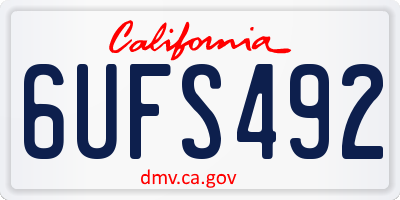 CA license plate 6UFS492