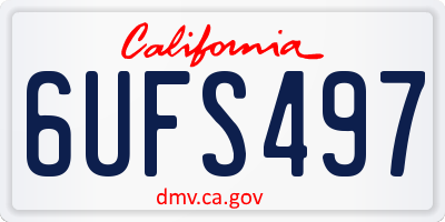 CA license plate 6UFS497