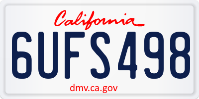 CA license plate 6UFS498