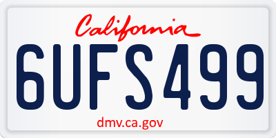 CA license plate 6UFS499