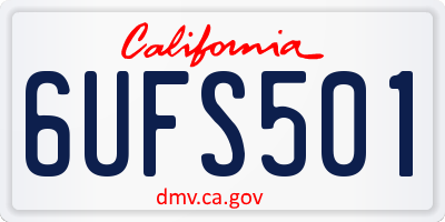 CA license plate 6UFS501