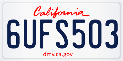 CA license plate 6UFS503
