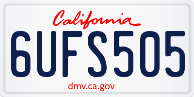 CA license plate 6UFS505