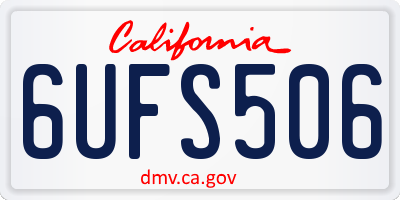 CA license plate 6UFS506