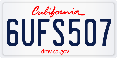 CA license plate 6UFS507