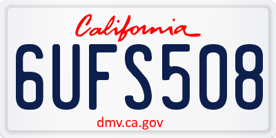 CA license plate 6UFS508