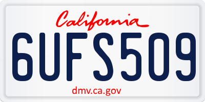 CA license plate 6UFS509