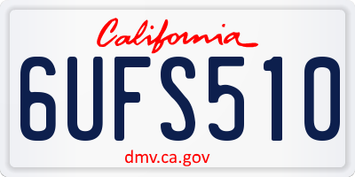CA license plate 6UFS510