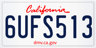 CA license plate 6UFS513