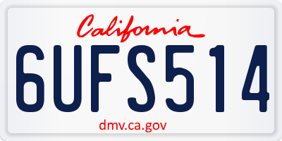 CA license plate 6UFS514