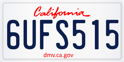 CA license plate 6UFS515