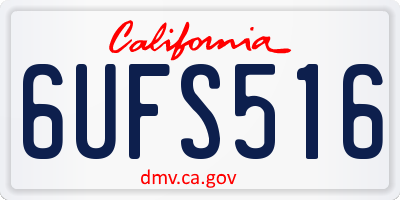 CA license plate 6UFS516