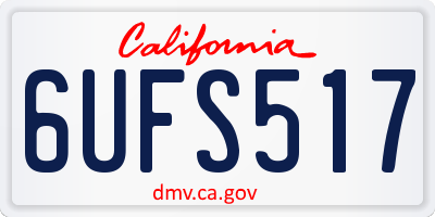 CA license plate 6UFS517