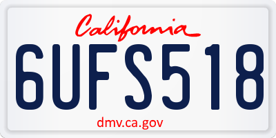 CA license plate 6UFS518