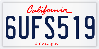 CA license plate 6UFS519