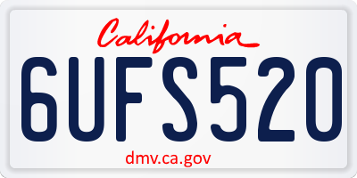 CA license plate 6UFS520
