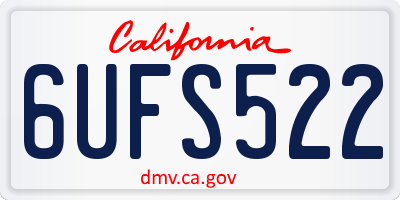 CA license plate 6UFS522
