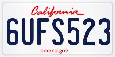 CA license plate 6UFS523