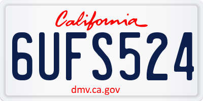 CA license plate 6UFS524