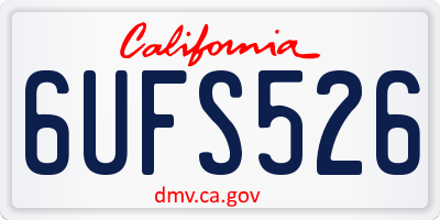 CA license plate 6UFS526