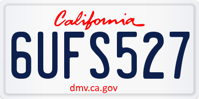 CA license plate 6UFS527