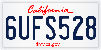 CA license plate 6UFS528
