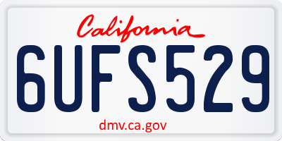 CA license plate 6UFS529