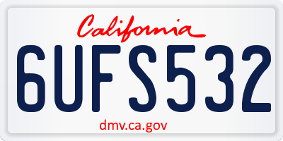 CA license plate 6UFS532