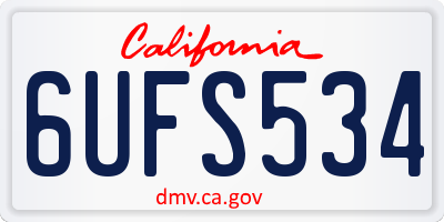 CA license plate 6UFS534