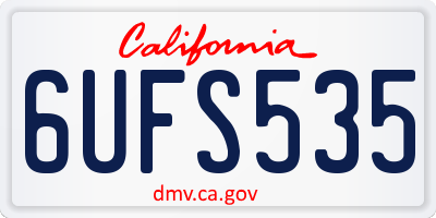 CA license plate 6UFS535