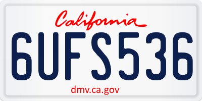 CA license plate 6UFS536