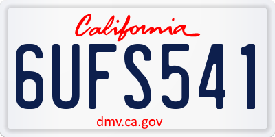 CA license plate 6UFS541
